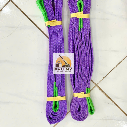 Dây Cáp Vải Dẹt 2 Đầu Mắt 1 Tấn | Sling Nâng Hạ